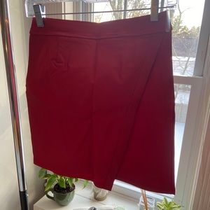 Red pleather skirt